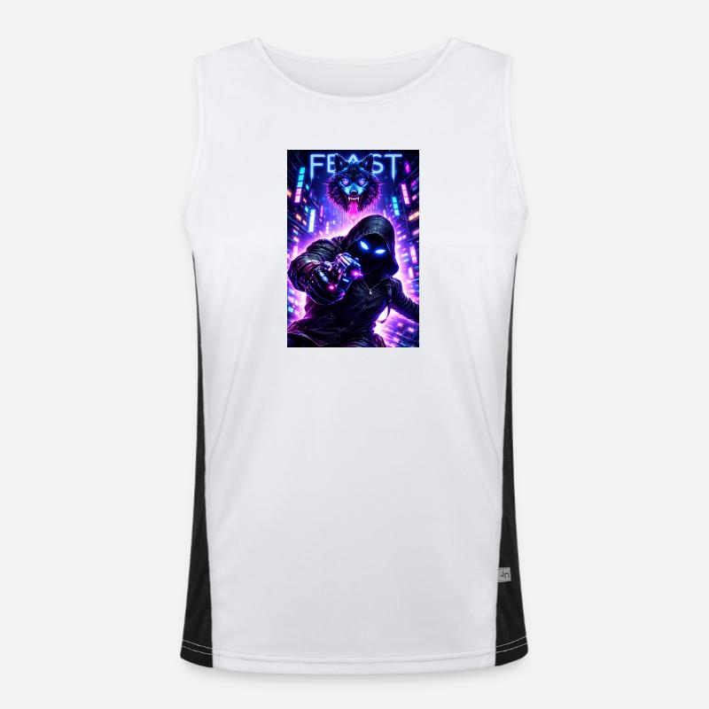 Wulfking - Men's Functional Contrast Tank Top - white/black