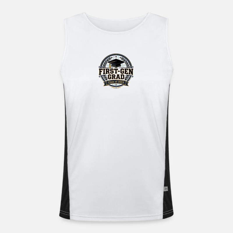 First-Gen Grad 2024 Celebration - Men's Functional Contrast Tank Top  - white/black
