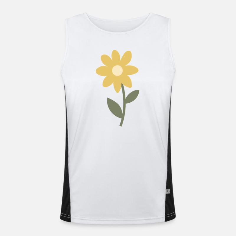 Minimales Blumenblütendesign Funktionelles Kontrast-Tank Top für Männer 