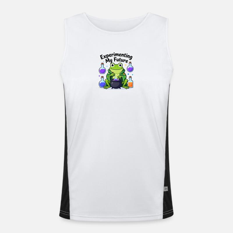 Experimenting My Future Frog Shirt Cute Science Te Men's Functional Contrast Tank Top 