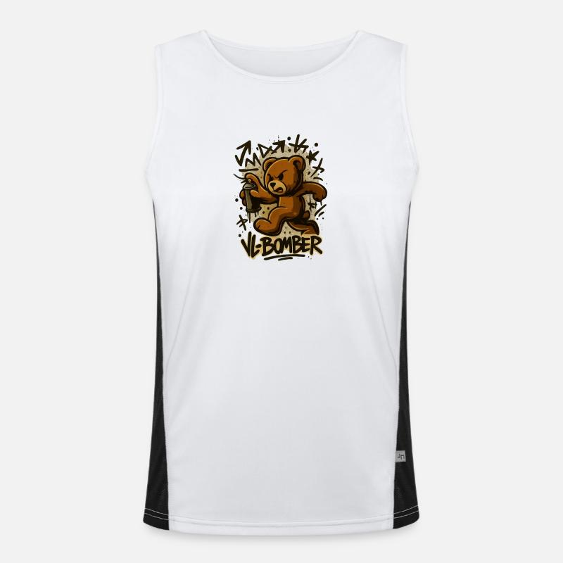 Graff Bomb Bear - Men's Functional Contrast Tank Top  - white/black