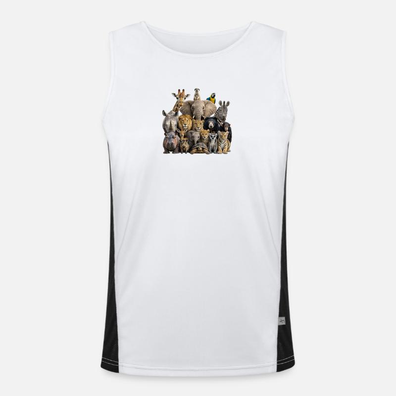Tierische Versammlung Funktionelles Kontrast-Tank Top für Männer 