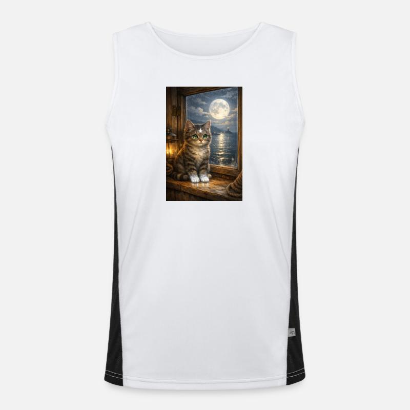 Mondscheinpfoten_ - Men's Functional Contrast Tank Top - white/black