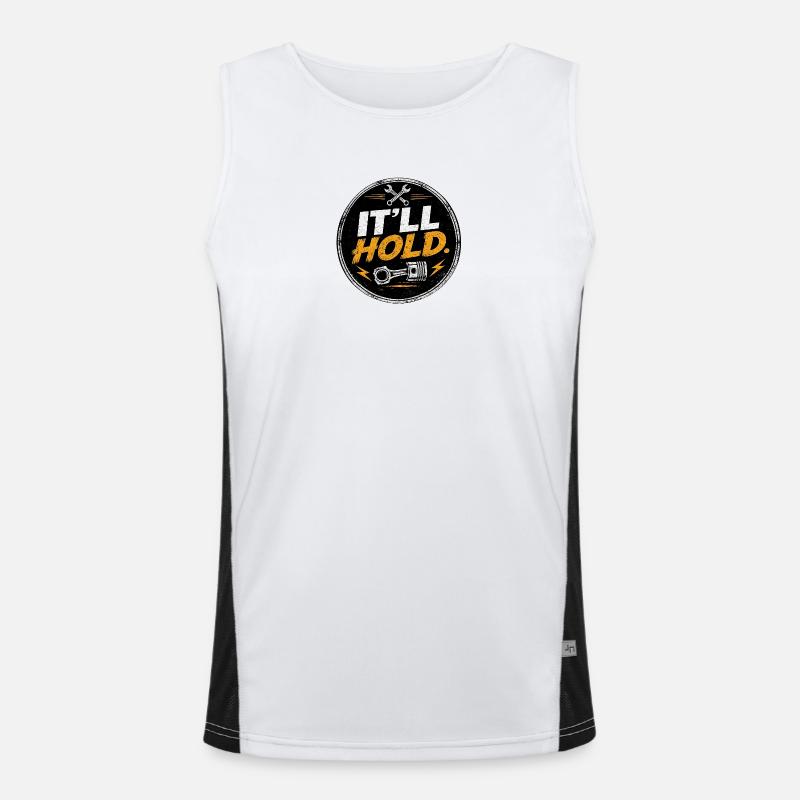 It'll Hold Gearhead Patch - Men's Functional Contrast Tank Top  - white/black