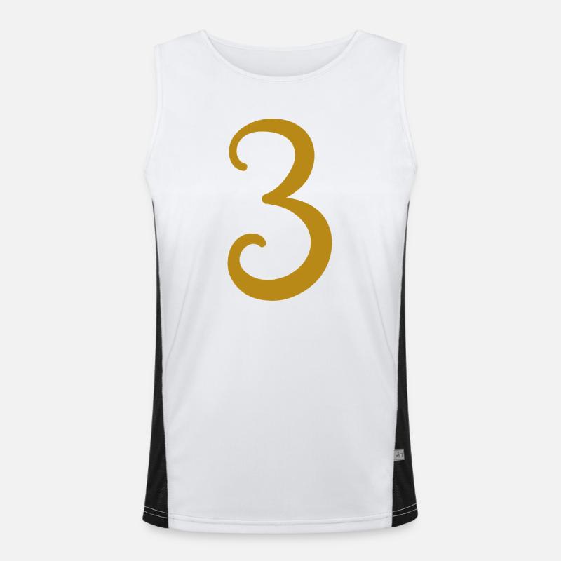 3 - Men's Functional Contrast Tank Top  - white/black