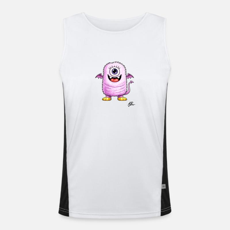 Lilac Winged Single Eye Monster - Men's Functional Contrast Tank Top  - white/black