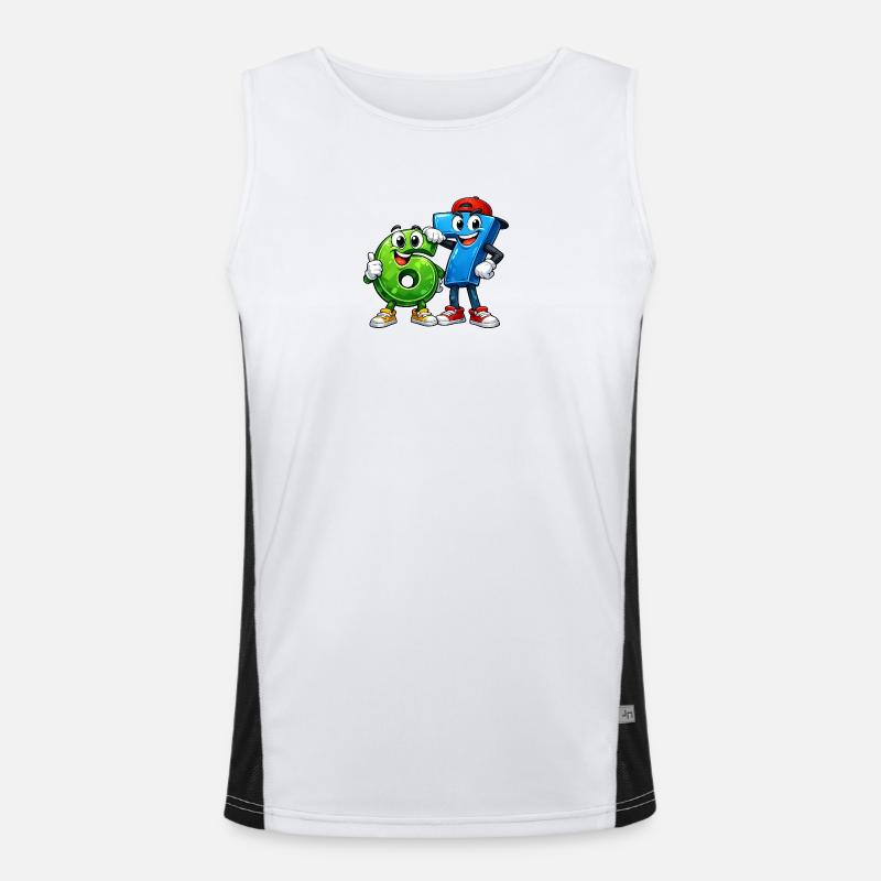 67 sixseven - Men's Functional Contrast Tank Top  - white/black