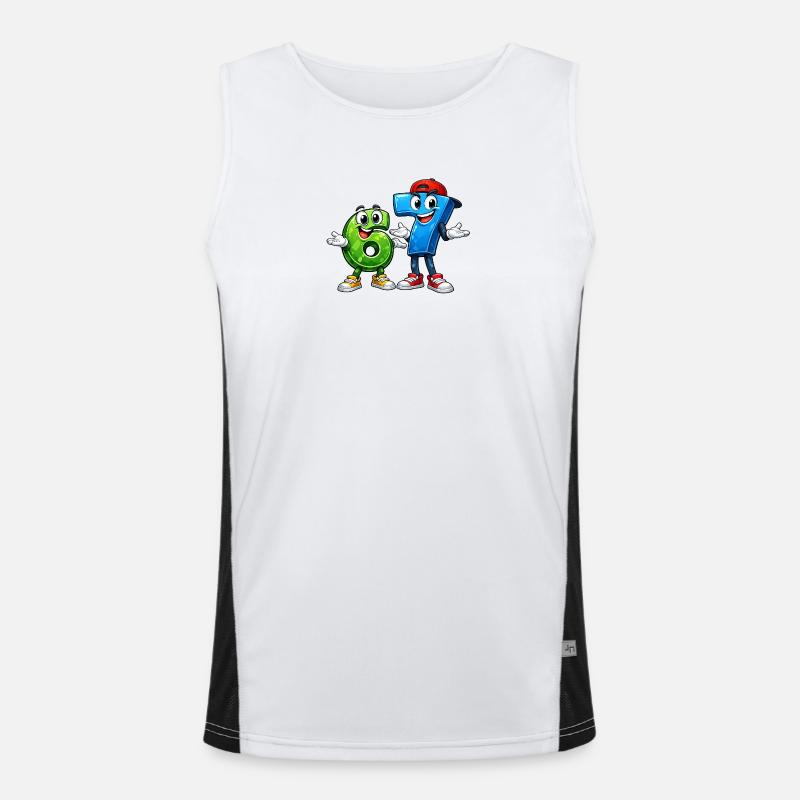 67 sixseven - Men's Functional Contrast Tank Top  - white/black