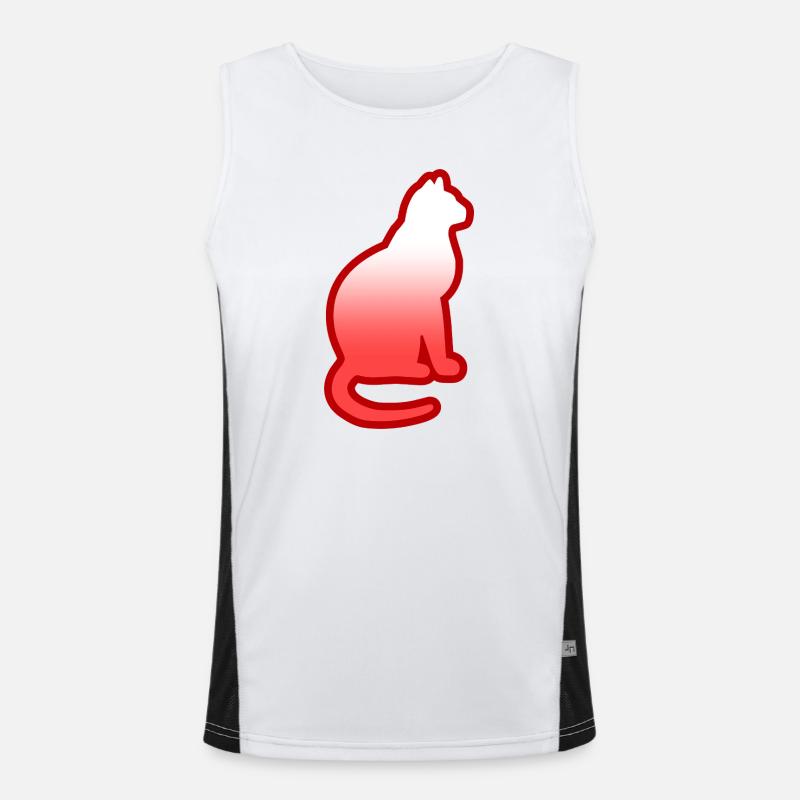 Cat - Men's Functional Contrast Tank Top - white/black