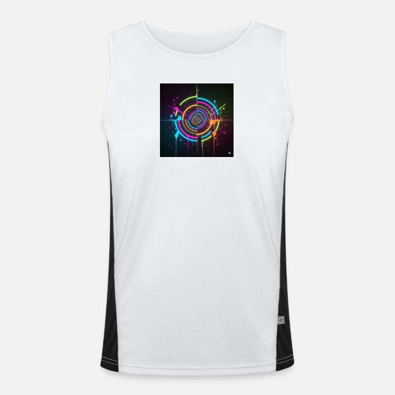 Neon Kreis Splatter Funktionelles Kontrast-Tank Top für Männer 
