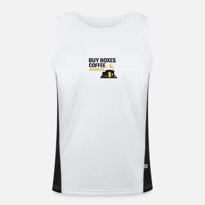 Night Shift Coffee Antifreeze - Men's Functional Contrast Tank Top  - white/black