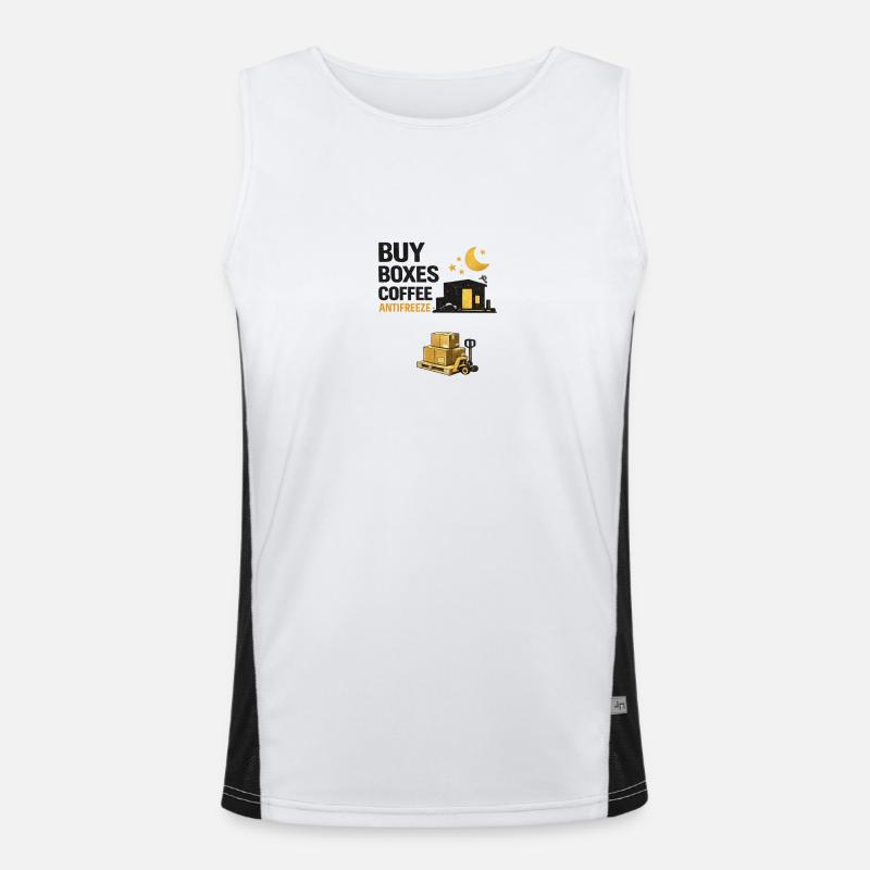 Night Shift Boxes Coffee Antifreeze - Men's Functional Contrast Tank Top - white/black
