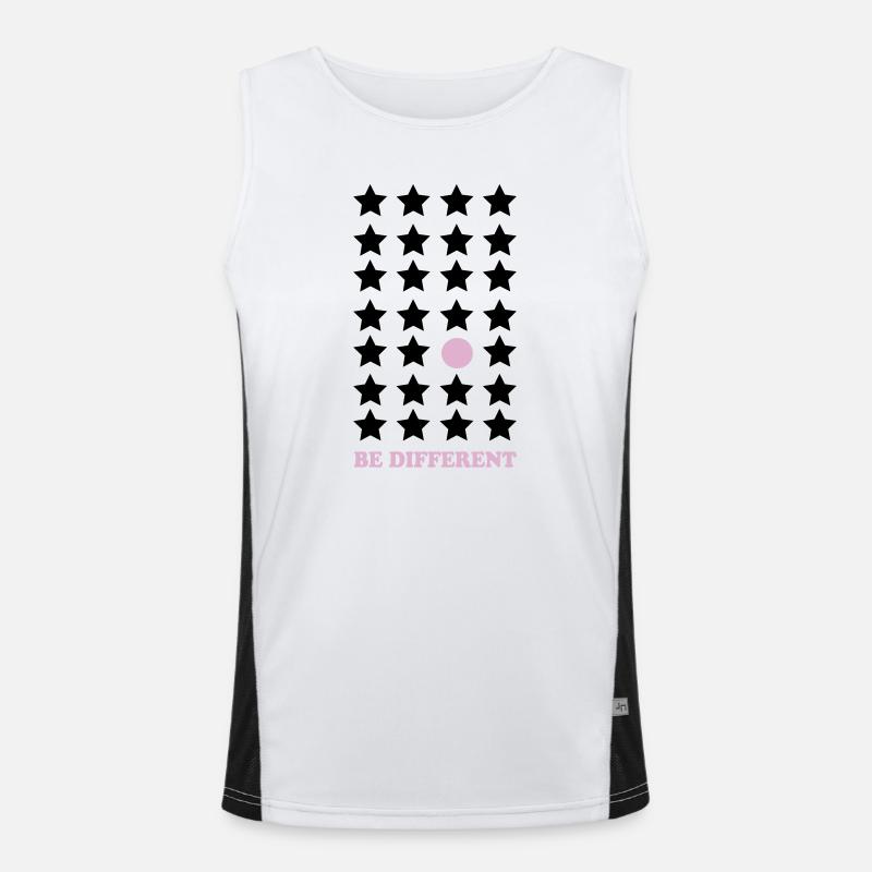 Be Different – Pastel Point Be Different - Men's Functional Contrast Tank Top  - white/black