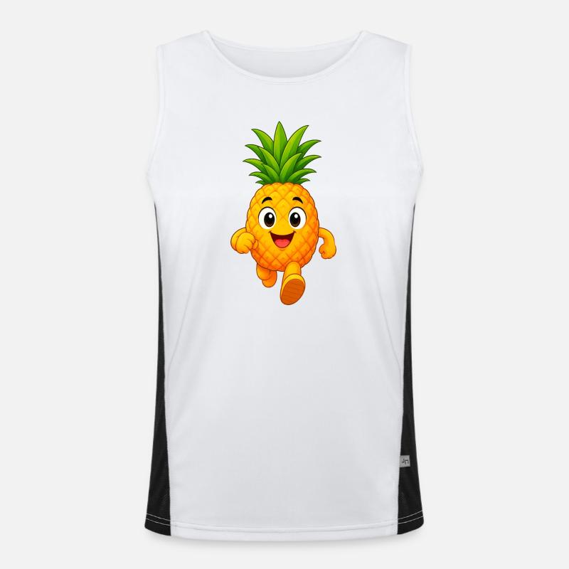 Pineapple - Men's Functional Contrast Tank Top - white/black
