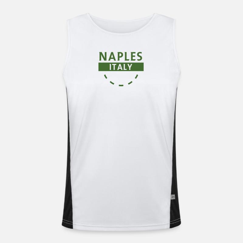 Naples Italie Emblème Vert Débardeur respirant contrasté Homme 