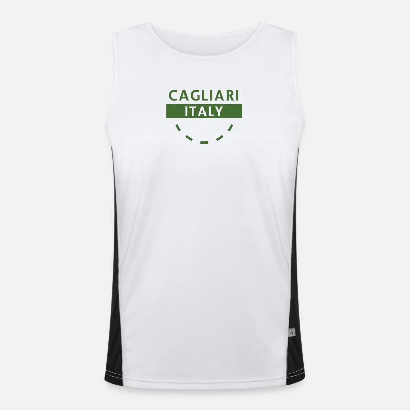 Cagliari Italie Logo Vert Débardeur respirant contrasté Homme 