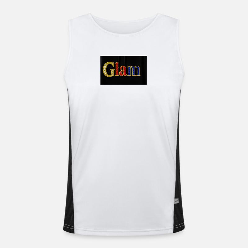 Glam Schmuck Text Funktionelles Kontrast-Tank Top für Männer 