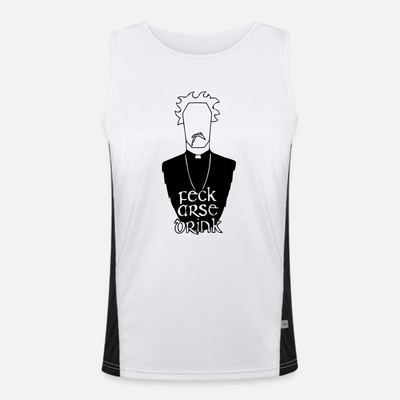Fr. Jack Hackett - Men's Functional Contrast Tank Top  - white/black