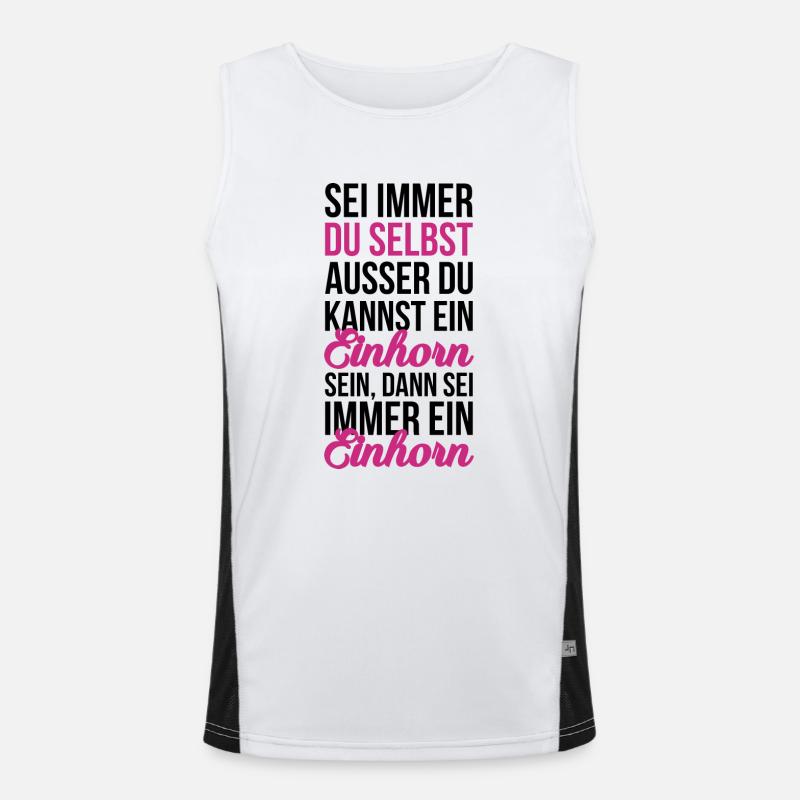 Sei ein Einhorn Funktionelles Kontrast-Tank Top für Männer 