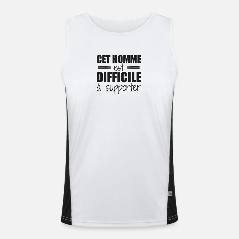 Cet homme est difficile à supporter Débardeur respirant contrasté Homme 