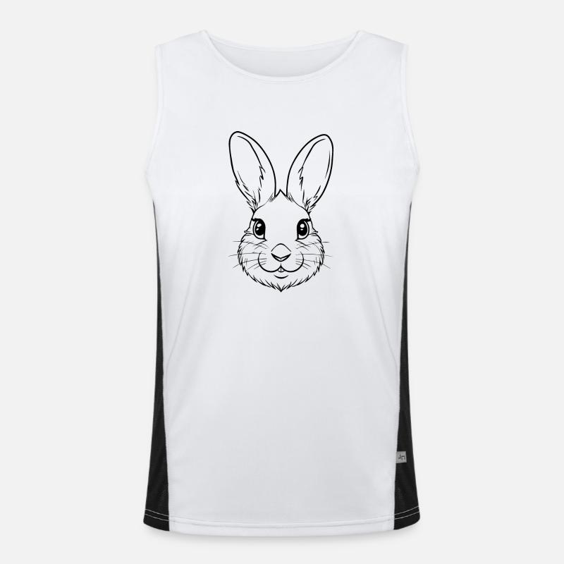 Rabbit Rabbit - Men's Functional Contrast Tank Top - white/black