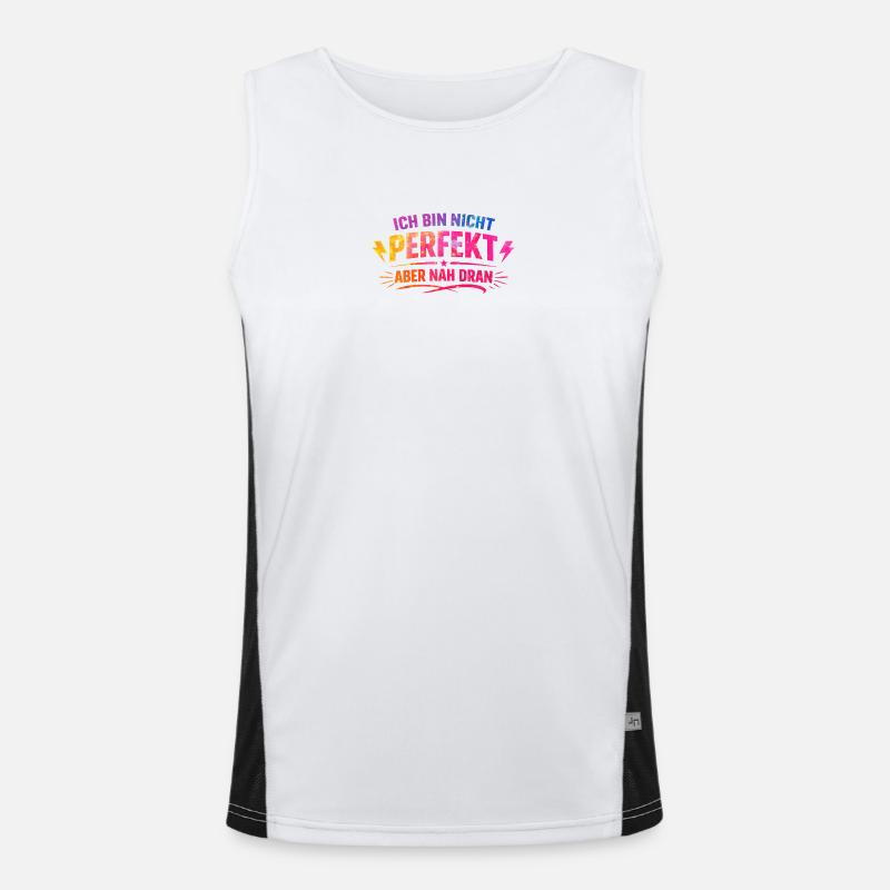 Ich bin nicht perfekt nah dran Funktionelles Kontrast-Tank Top für Männer 