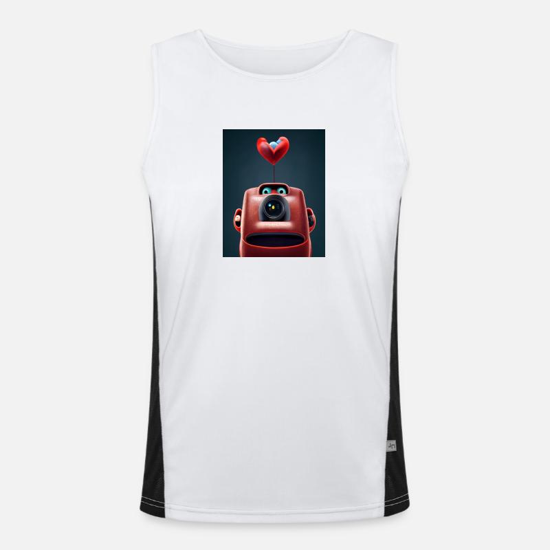 Roboter-Liebe Funktionelles Kontrast-Tank Top für Männer 