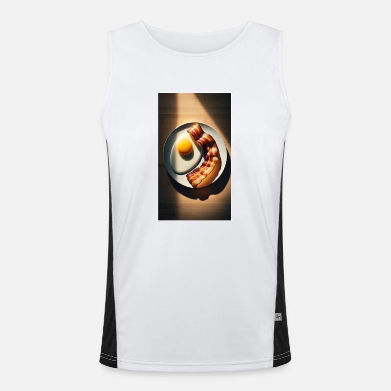 Bacon and eggs - Men's Functional Contrast Tank Top  - white/black