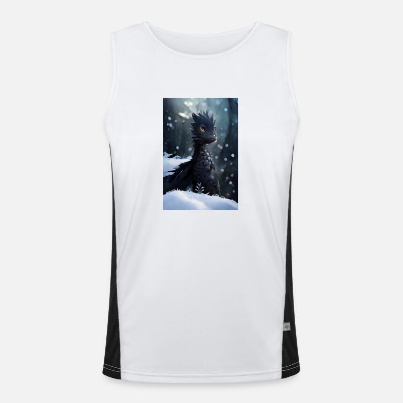 Junger schwarzer Drache Funktionelles Kontrast-Tank Top für Männer 