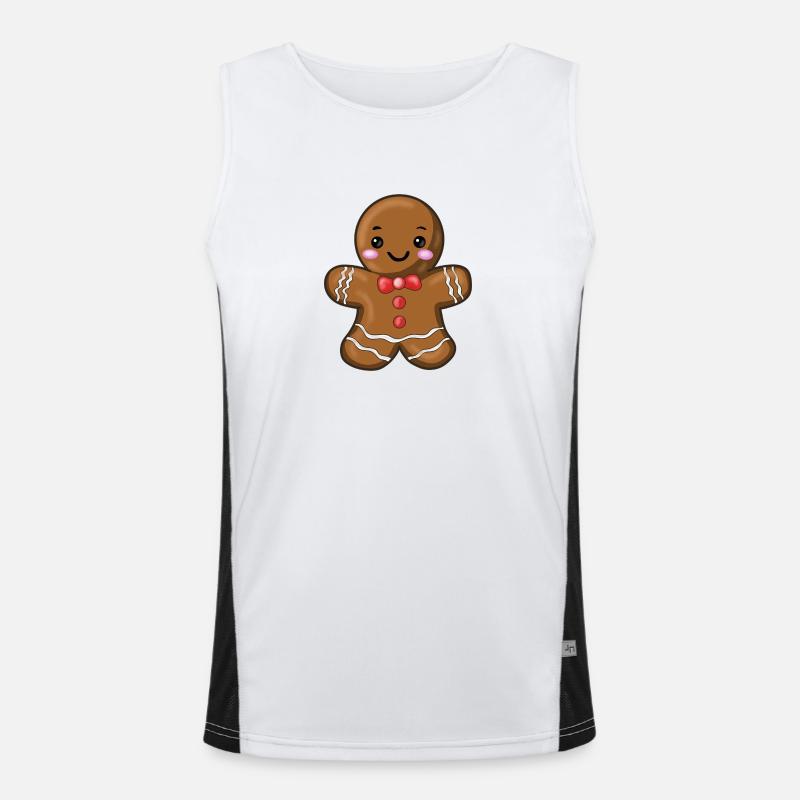 Lebkuchenfigur Funktionelles Kontrast-Tank Top für Männer 