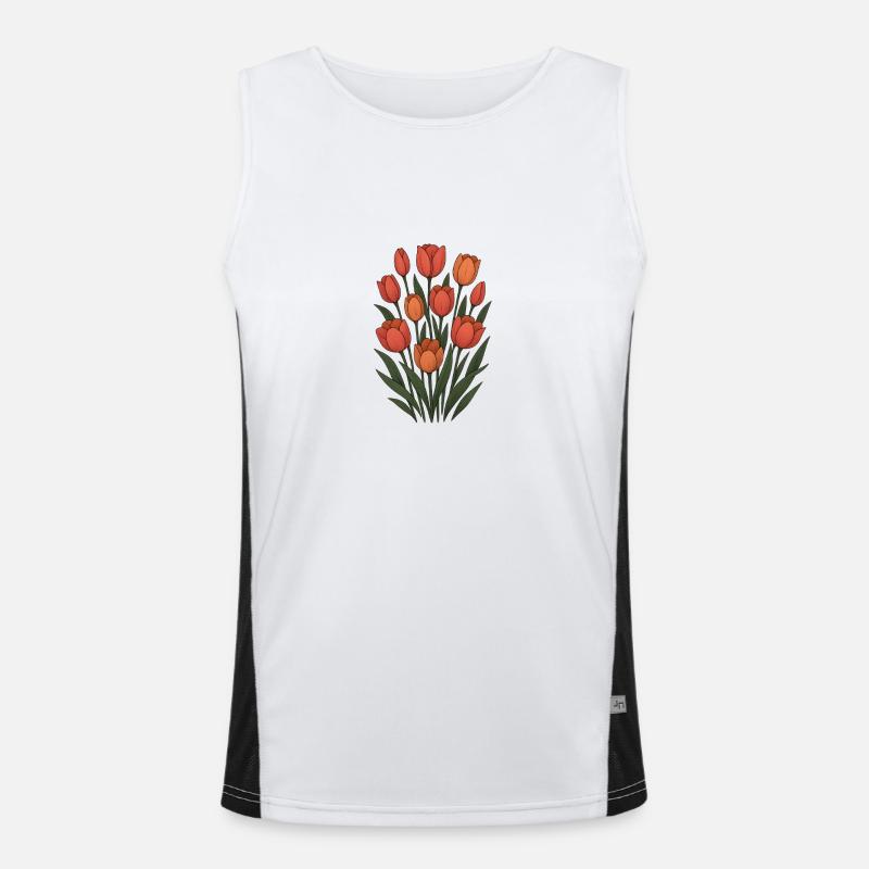 Tulpen Funktionelles Kontrast-Tank Top für Männer 