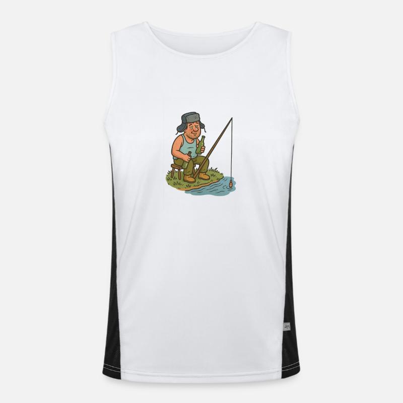 Drunk angler Men's Functional Contrast Tank Top 