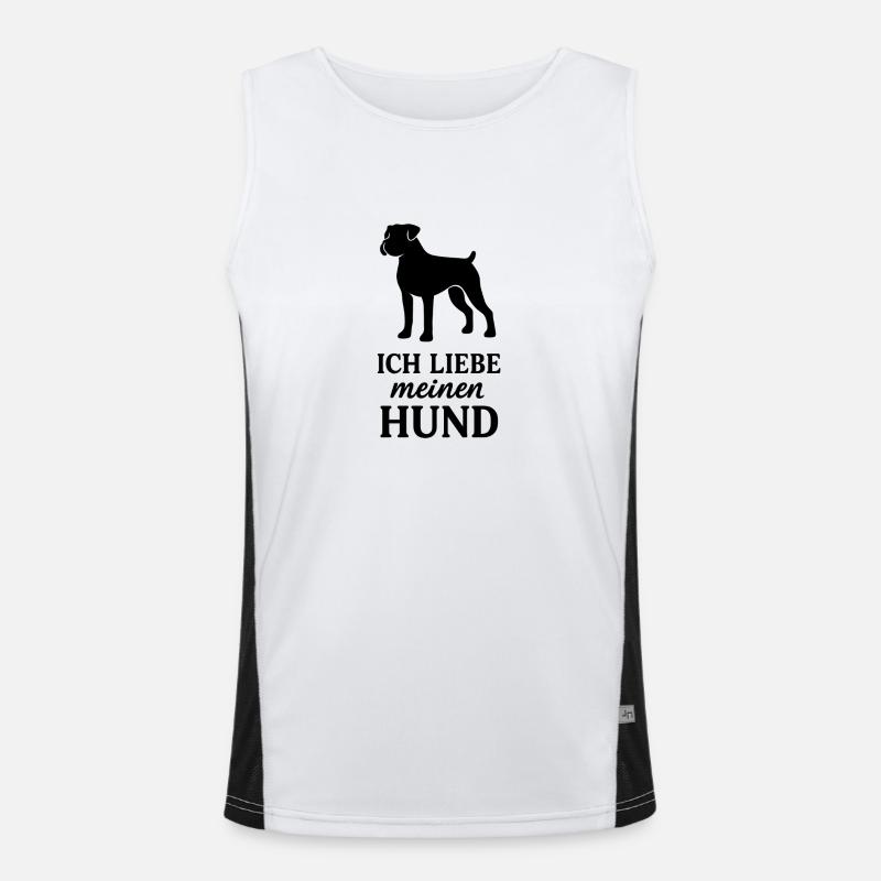 Ich liebe meinen Hund Boxer Funktionelles Kontrast-Tank Top für Männer 