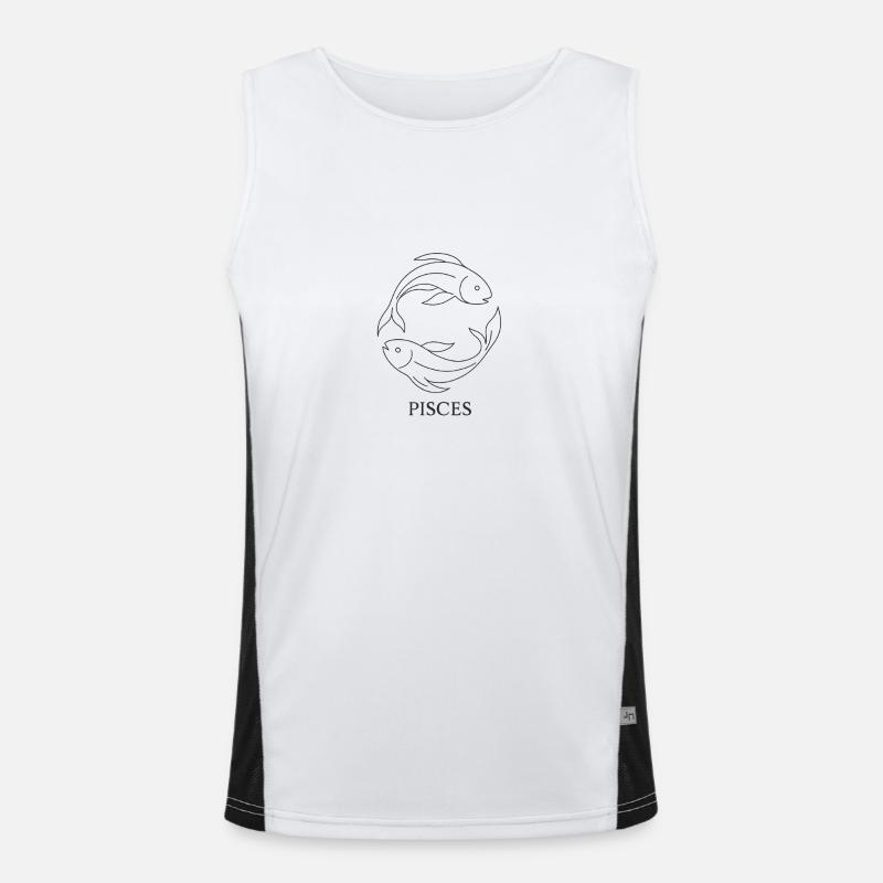 Fische Sternzeichen Funktionelles Kontrast-Tank Top für Männer 