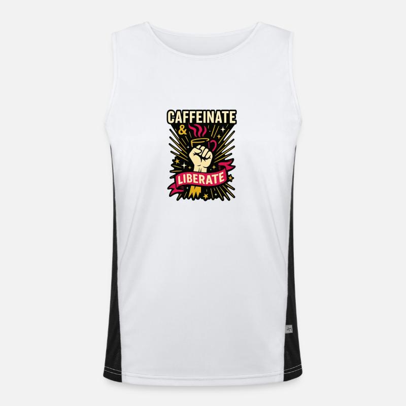 Caffeinate & Liberate. Men's Functional Contrast Tank Top 