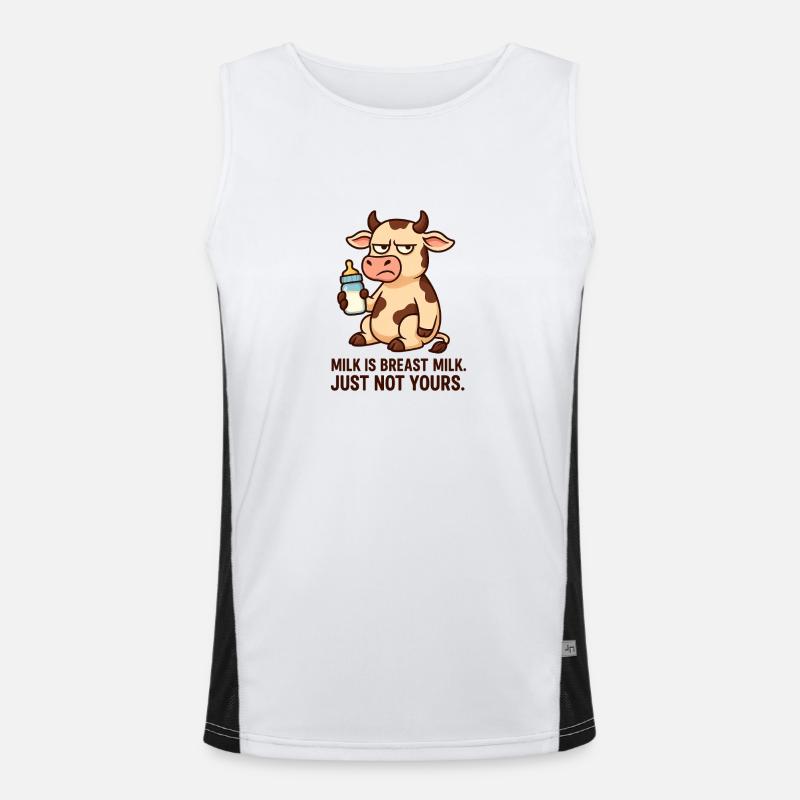 Vegan. Milch ist Muttermilch. Aber nicht deine. Funktionelles Kontrast-Tank Top für Männer 