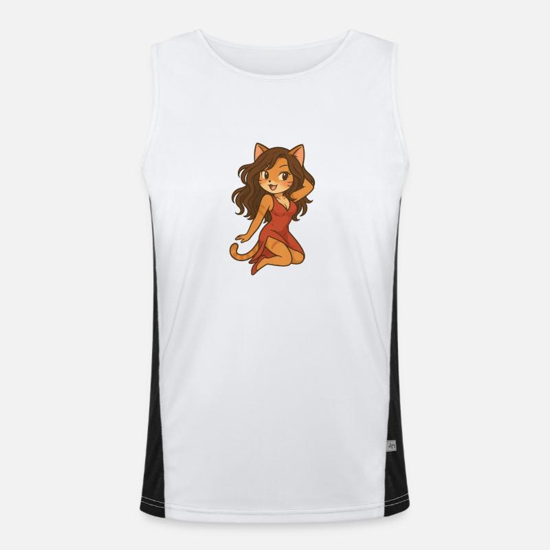 Katzenschoenheit Funktionelles Kontrast-Tank Top für Männer 