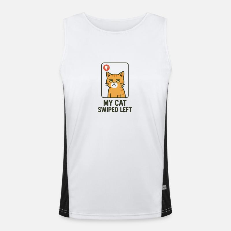 My Cat Has Left Swiped Dating App Men's Functional Contrast Tank Top 
