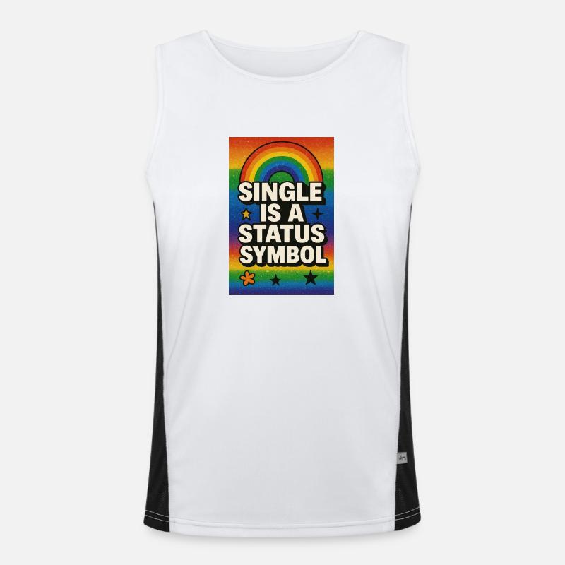 Single ist ein Statussymbol Regenbogen Funktionelles Kontrast-Tank Top für Männer 