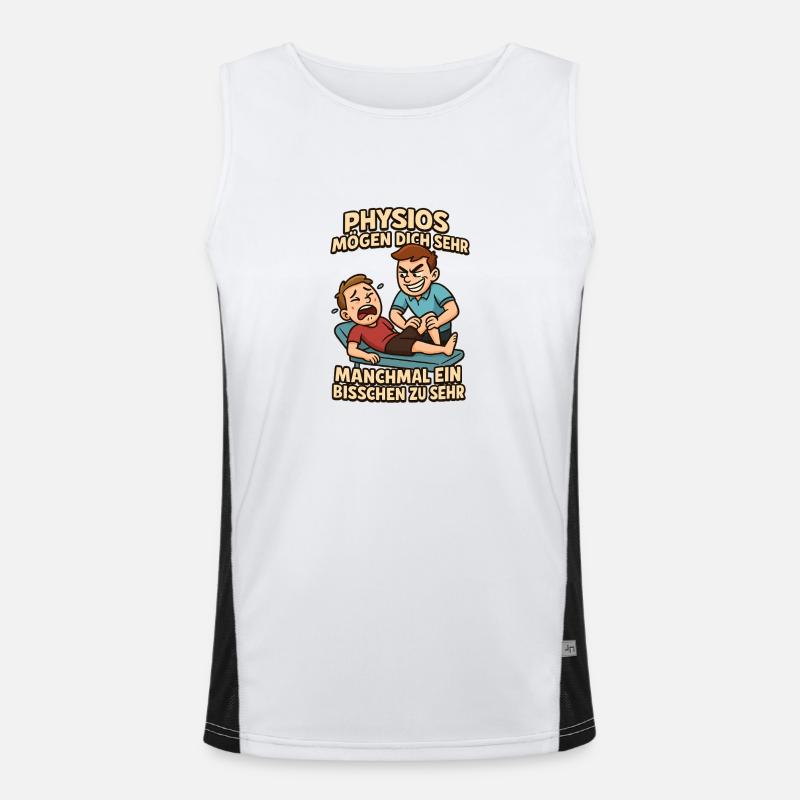 Physios mögen dich sehr Physio Spruch Funktionelles Kontrast-Tank Top für Männer 