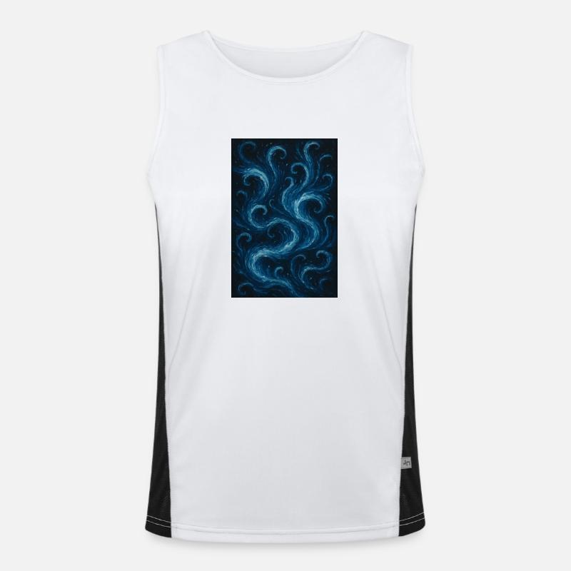 Blue water vortex Men's Functional Contrast Tank Top 