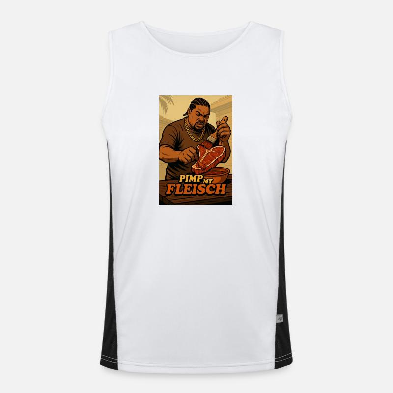 Pimp my Fleisch Funktionelles Kontrast-Tank Top für Männer 
