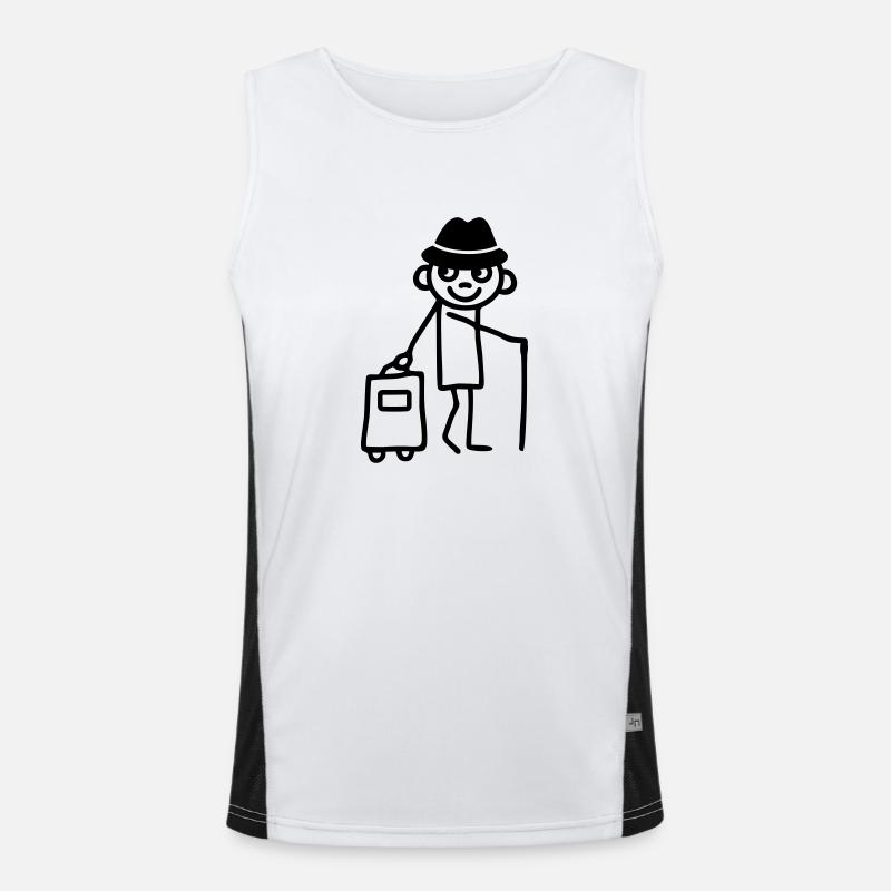 Man with trolley Men's Functional Contrast Tank Top 