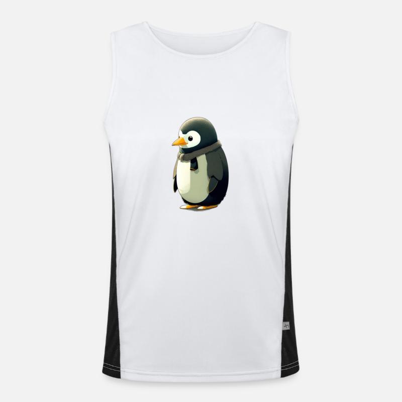 A cute, chubby penguin Men's Functional Contrast Tank Top 