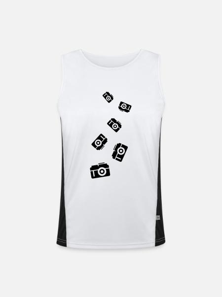 Camera Silhouette icon - Men's Functional Contrast Tank Top  - white/black