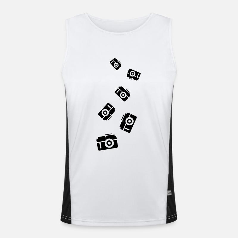 Camera Silhouette icon - Men's Functional Contrast Tank Top  - white/black