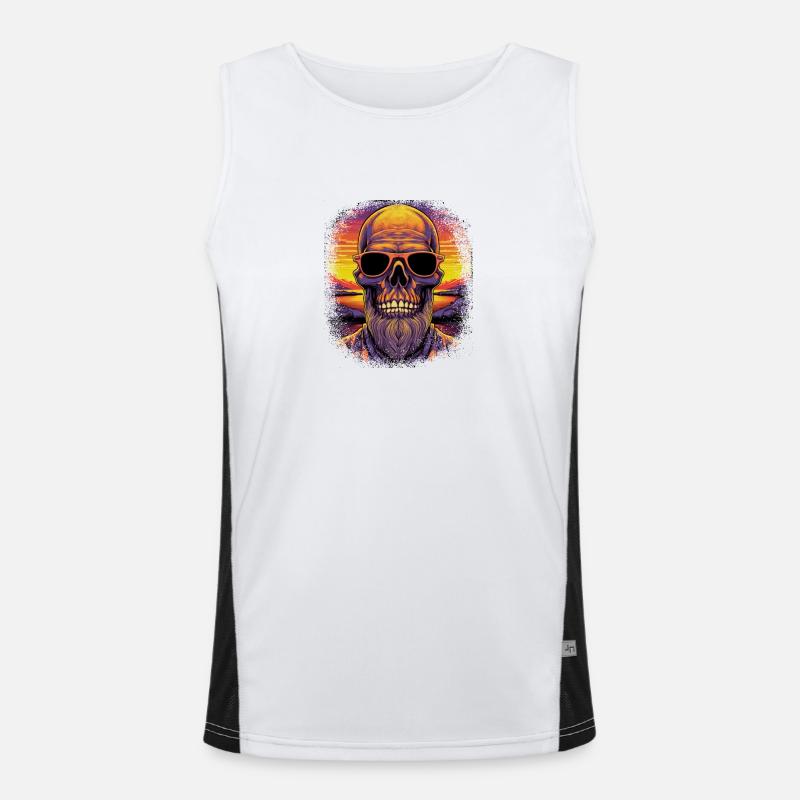 gift funny awesome respect the beard bearded men Funktionelles Kontrast-Tank Top für Männer 