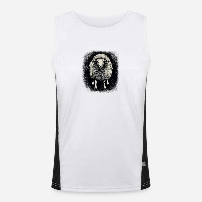 statement humor sheep born in november gift idea Funktionelles Kontrast-Tank Top für Männer 