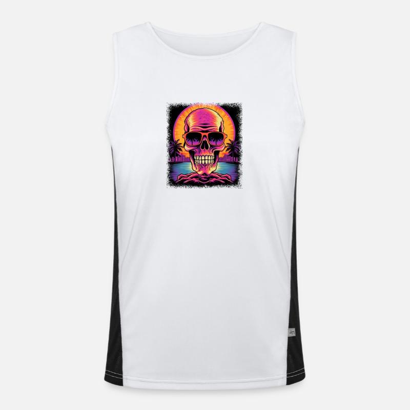 Skeleton Skateboard Dabbing Débardeur respirant contrasté Homme 