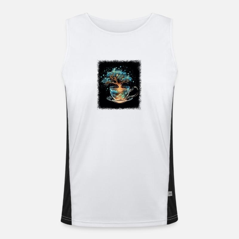 quote birthday present idea bubble tea time Funktionelles Kontrast-Tank Top für Männer 